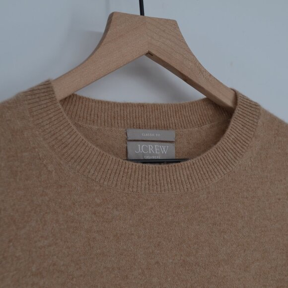 J Crew 100% Cashmere Classic Fit Crewneck Sweater in Heather Caramel Women's S - Picture 4 of 8